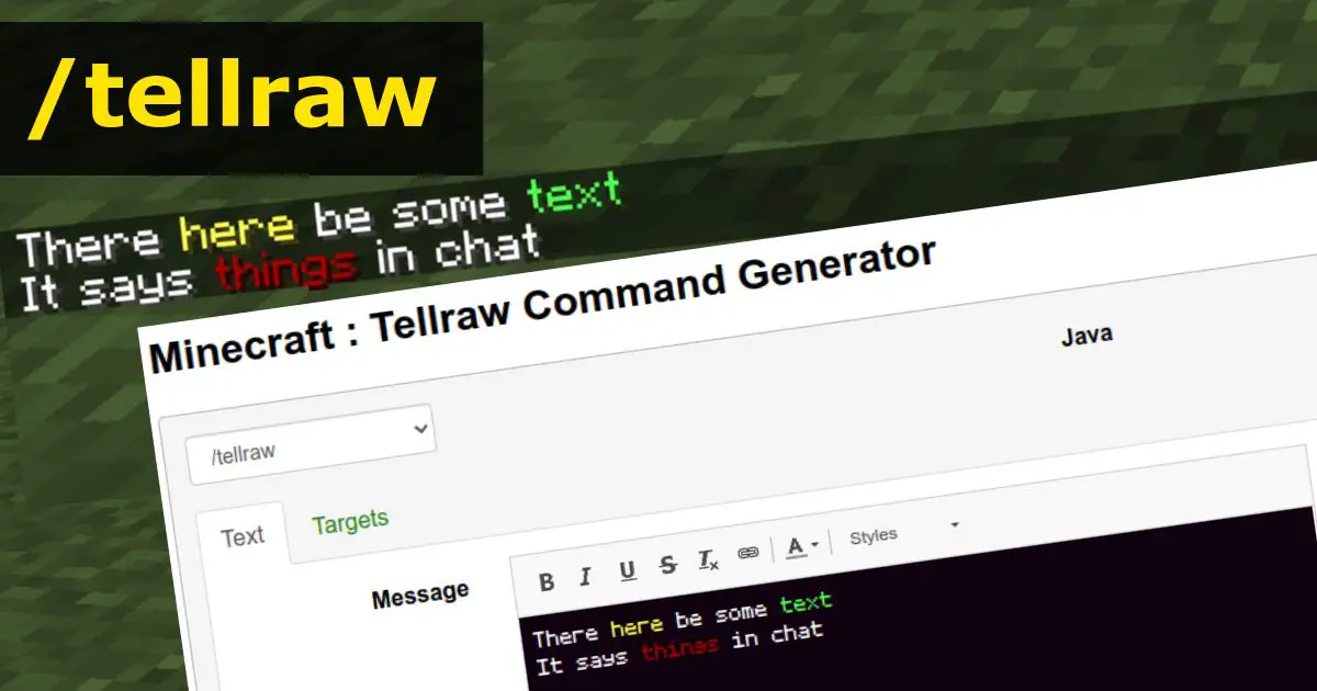 Minecraft : Tellraw Command Generator : Gamer