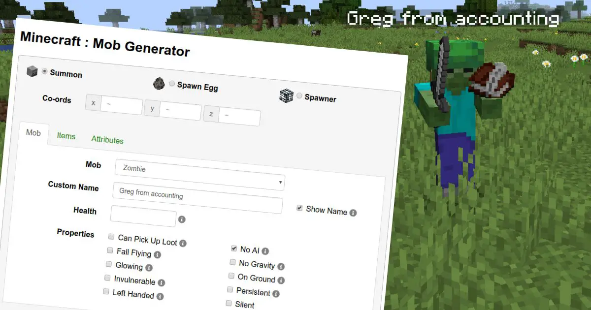 Minecraft, {$/dist/application/minecraft/mob-generator|title}